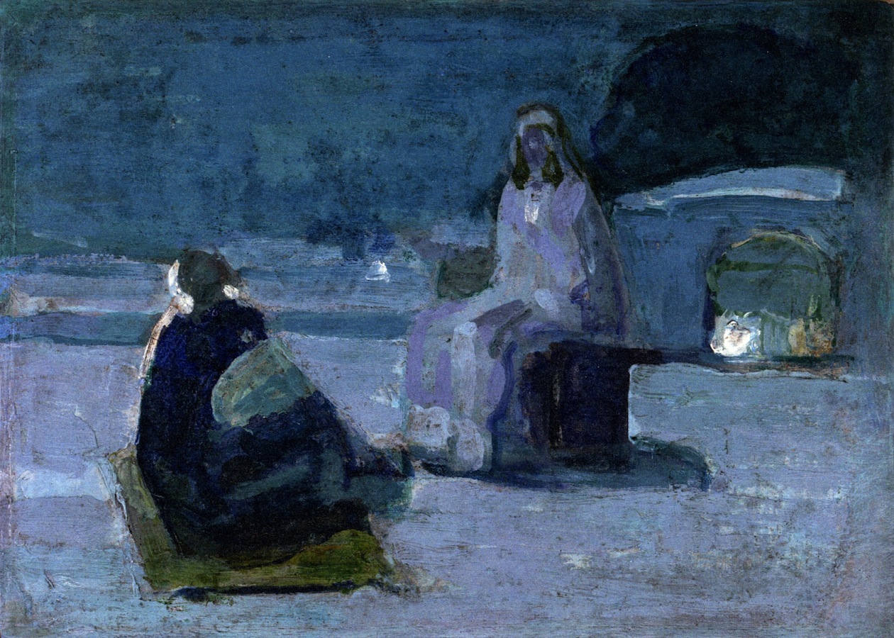 1260x900 Study For Christ And Nicodemus On A Rooftop Painting Henry - Nicodemus Painting