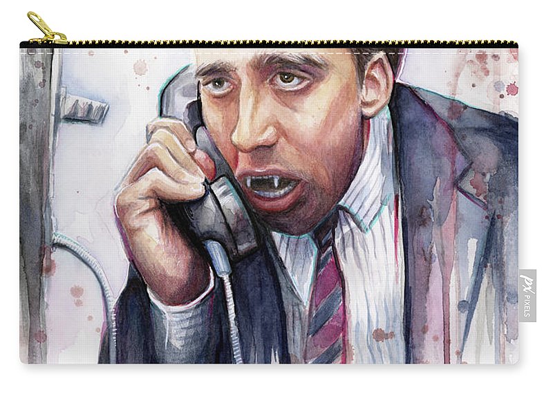 800x570 Nicolas Cage A Vampire's Kiss Watercolor Art Carry All Pouch - Nicolas Cage Painting