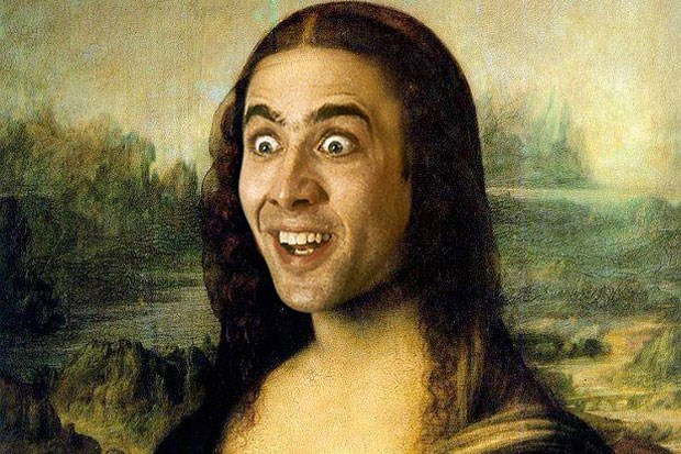 620x413 Nicolas Cage Face 20 Mona Lisa By Thenobodyofasoldier - Nicolas Cage Painting