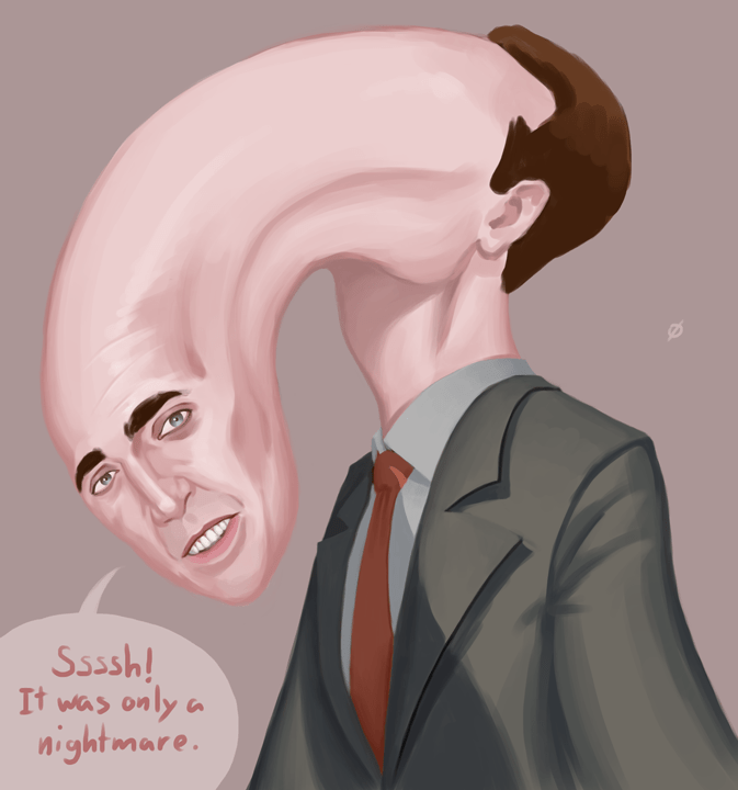 673x720 Nicolas Cage Painting Ssssh! It Was Only A Nightmare. - Nicolas Cage Painting