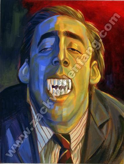 429x564 Nicolas Cage Vampire's Kiss Original Painting - Nicolas Cage Painting