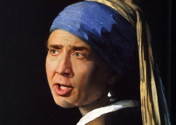 590x421 Famous Paintings Reimagined With Celebrities Are Even Better Than - Nicolas Cage Painting
