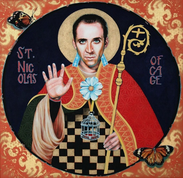 640x623 Marguerite Kalhor Nic Cage Painting - Nicolas Cage Painting