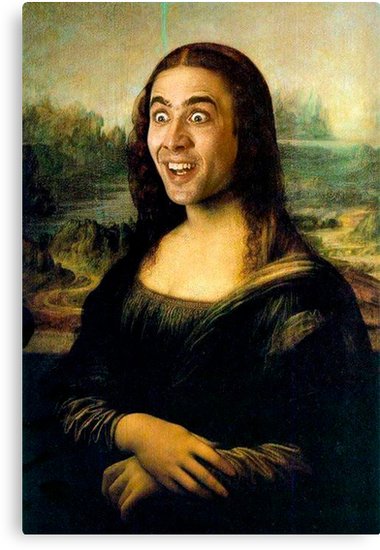 380x550 Mona Lisa ~ Nicolas Cage Canvas Prints By Troybolton17 Redbubble - Nicolas Cage Painting