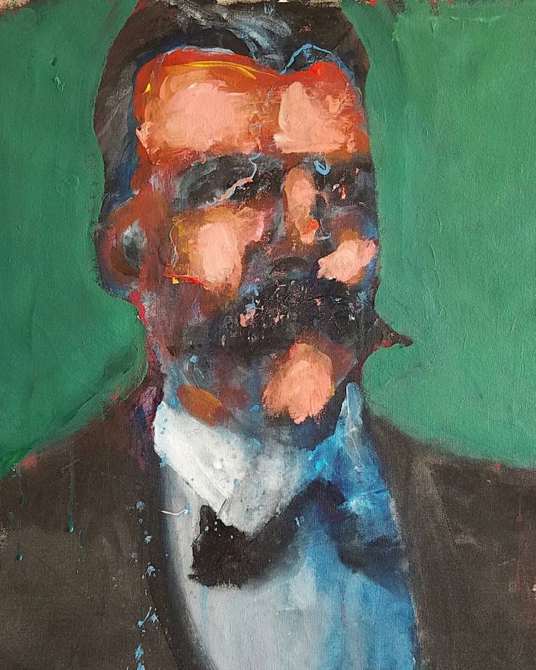 770x962 Saatchi Art Friedrich Nietzsche Painting By Larry Caveney - Nietzsche Painting