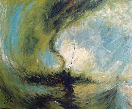 520x430 Tormenta De Nieve En Alta Mar Libre Art Repros - Nieve Painting