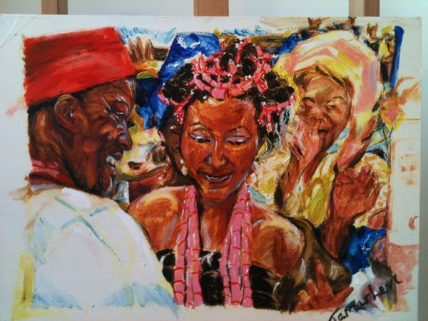 600x450 Nigerian Wedding Painting - Nigerian Painting