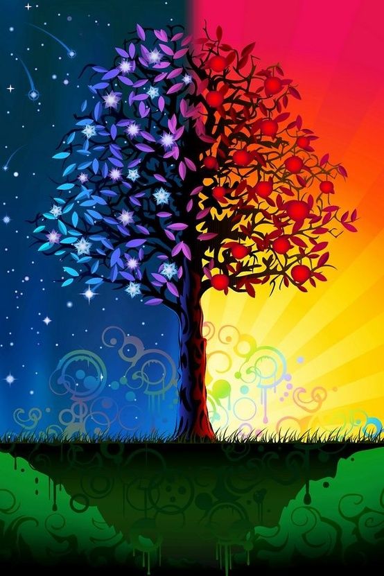 554x831 Canvas Tree Night And Day Fine Art Curiosities By Dickens - Night And Day Painting