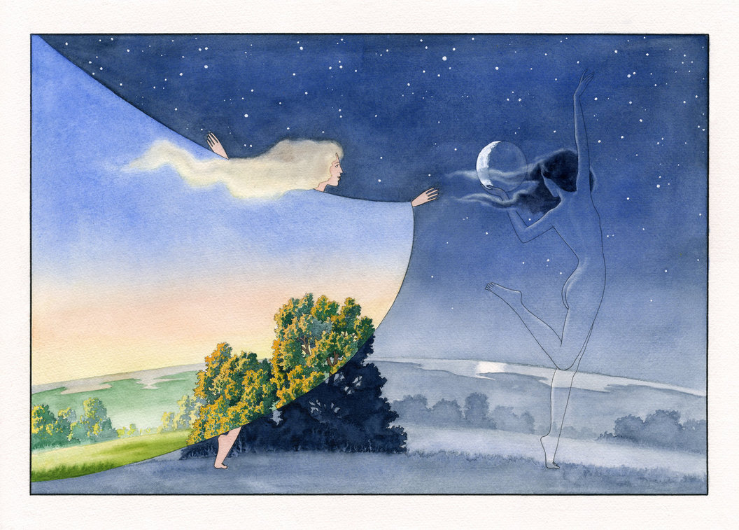 1056x757 Day Follows Night By Jeighdeigh - Night And Day Painting