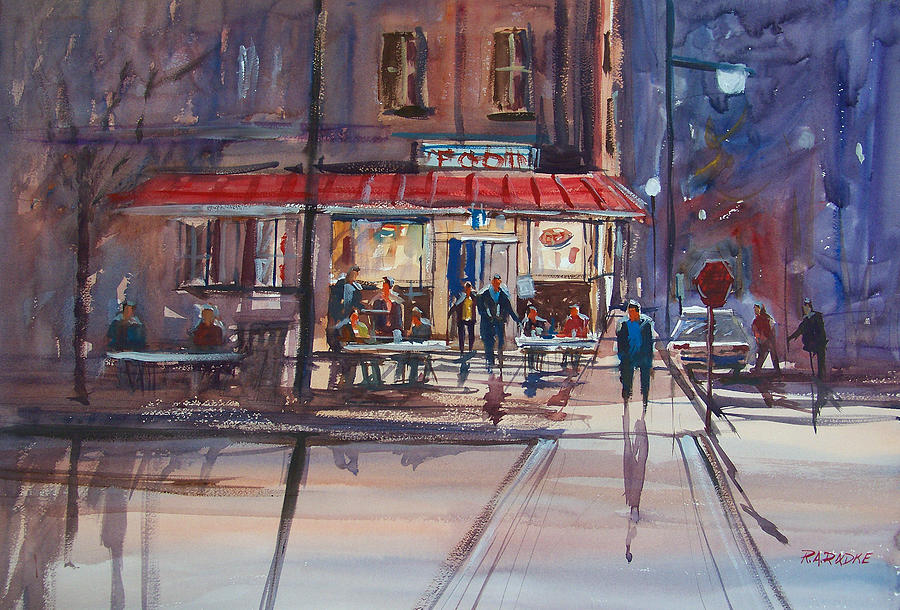 900x610 Night Cafe Painting By Ryan Radke - Night Cafe Painting