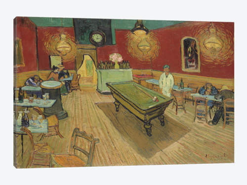 500x375 The Night 1888 Canvas Wall Art By Vincent Van Gogh Icanvas - Night Cafe Painting