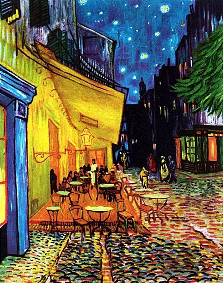 712x900 Cafe Terrace Place Du Forum At Night Painting By Vincent Van Gogh - Night Cafe Painting
