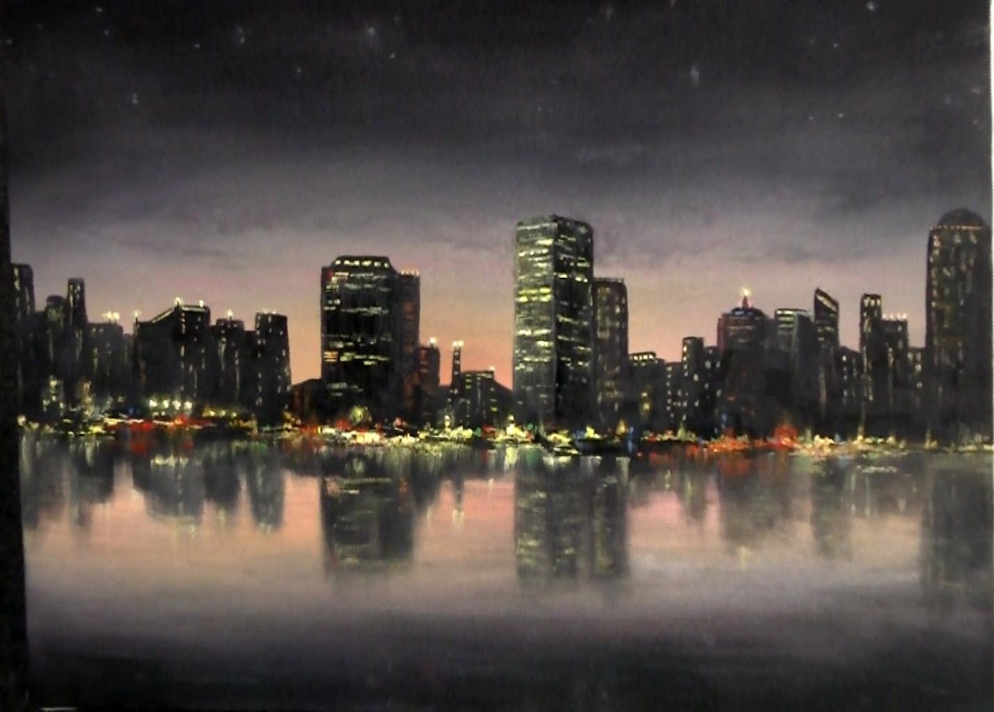 1430x1025 Paint With Kevin Hill - Night Cityscape Painting