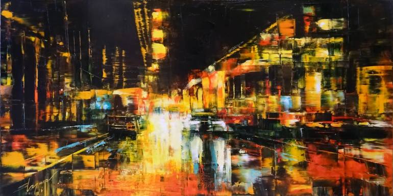 770x385 Saatchi Art Stepanov Sergey - Night Cityscape Painting