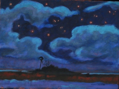 504x378 Night Clouds On The Icw Debra Howard - Night Clouds Painting