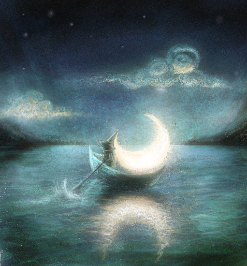 511x550 Art, Cloud, Clouds, Floating, Mariahobbit - Night Clouds Painting