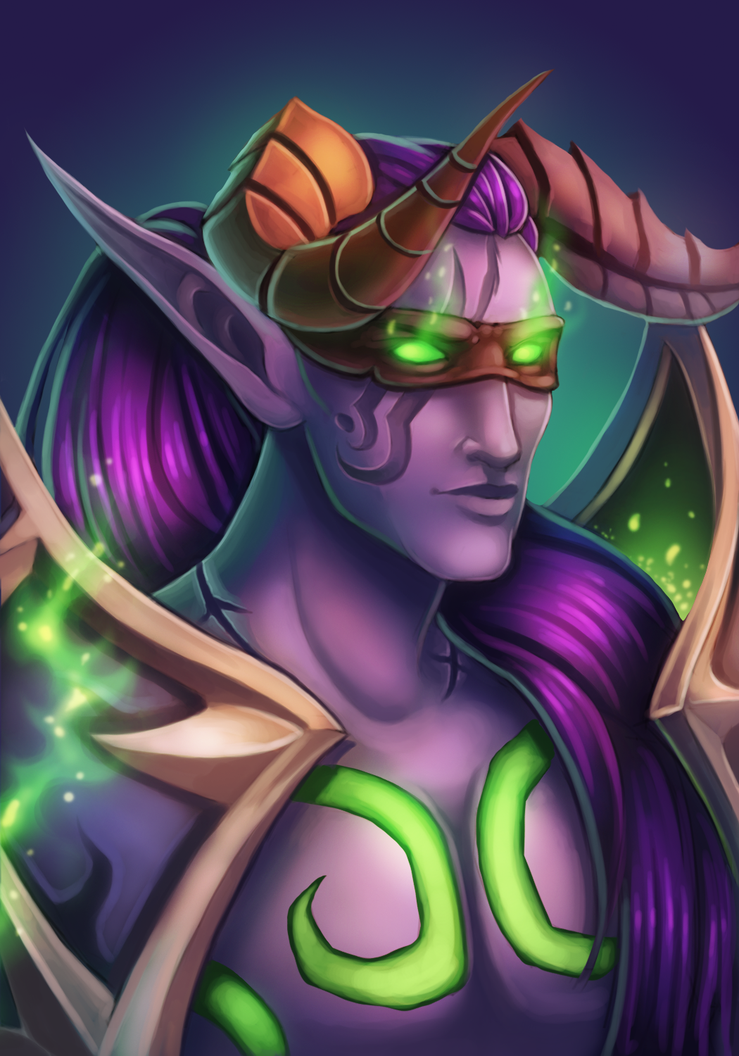 1050x1500 Faebelina's Art (Inactive) I Painted My Husband's Night Elf - Night Elf Painting