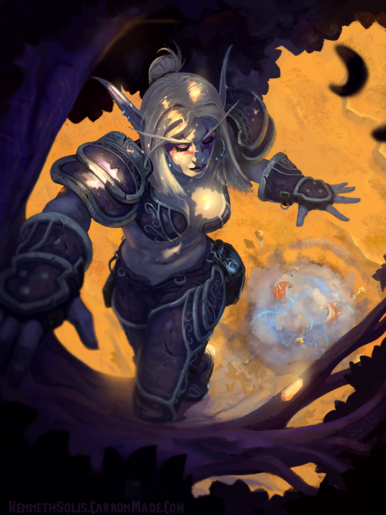 768x1024 Night Elf Disruptor By Flak Badger - Night Elf Painting