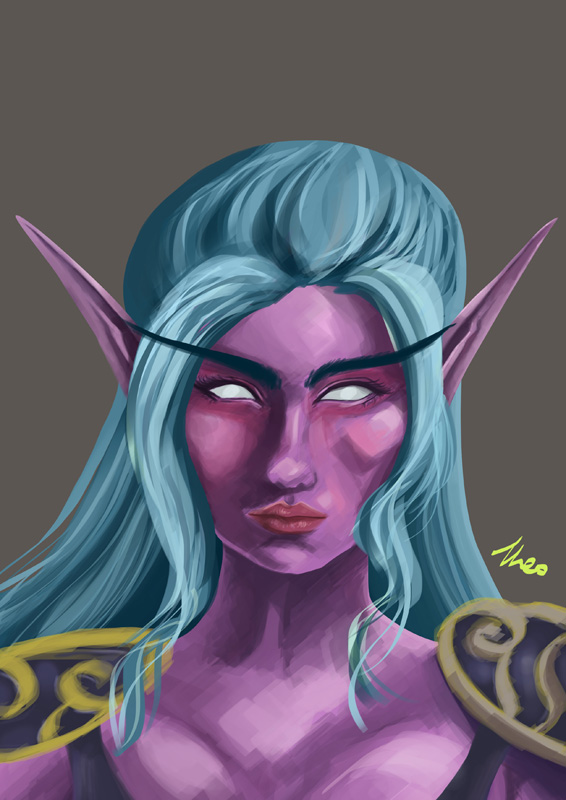 566x800 Art Blog Night Elf Painting Practice - Night Elf Painting