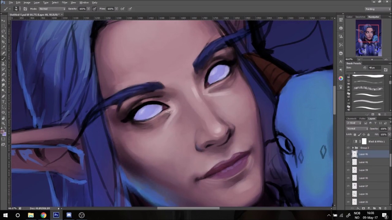 1280x720 Painting Timelapse Warcraft Night Elf - Night Elf Painting