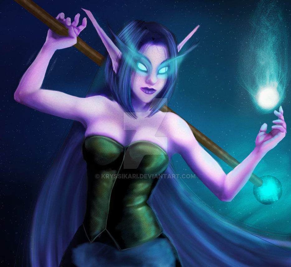 934x856 Wow Night Elf Painting Pratice By Kryssikari - Night Elf Painting