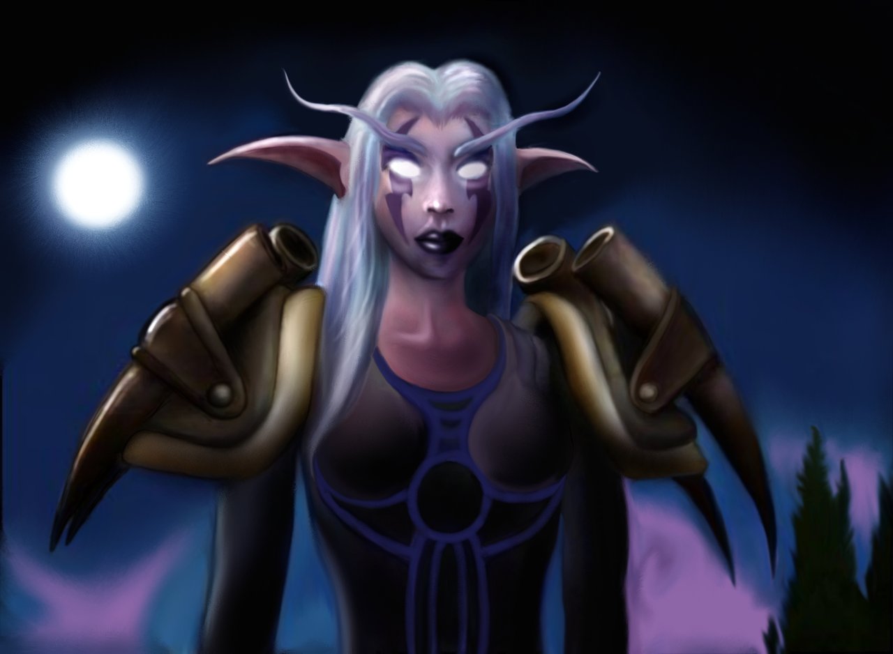 1280x938 Night Elf By Tormentil - Night Elf Painting