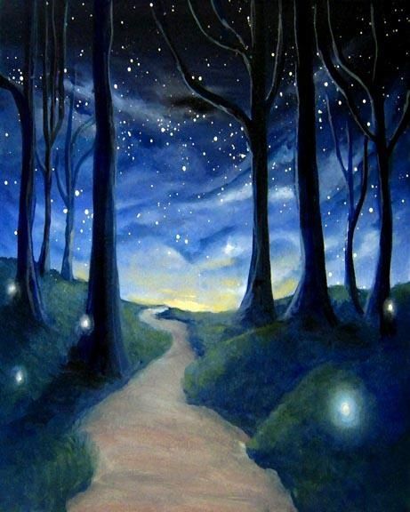 461x576 Night Forest Painting Art That Inspires Me - Night Forest Painting