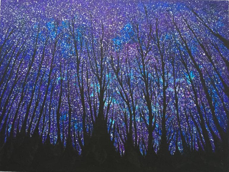 770x578 Saatchi Art Night Forest Painting By Sofya Zueva - Night Forest Painting