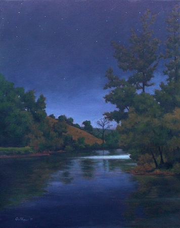 356x450 Paul R. Keysar - Night Landscape Painting