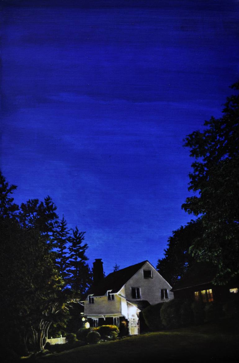 770x1168 Saatchi Art Nocturne 1, Crescent Road (Night Landscape) Painting - Night Landscape Painting