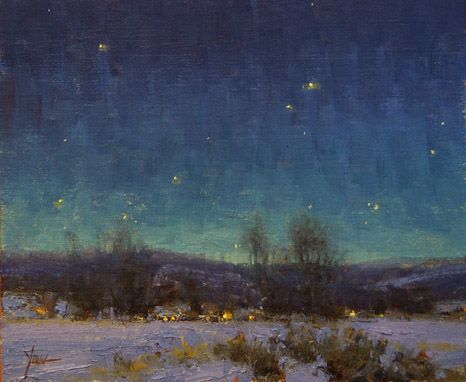 466x382 The 84 Best Waiting For The Night To Come Images - Night Landscape Painting