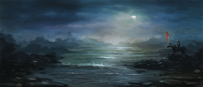 700x301 How To Paint Night Scene Landscape - Night Landscape Painting