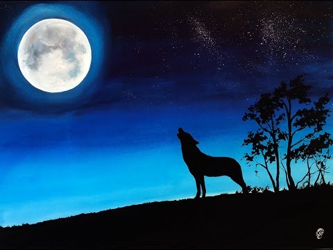 480x360 Watercolor Moonlight Painting Demonstration - Night Moon Painting