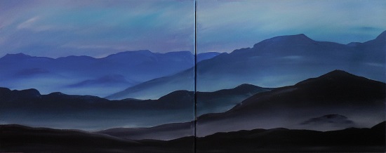 550x218 Date Night - Night Mountain Painting