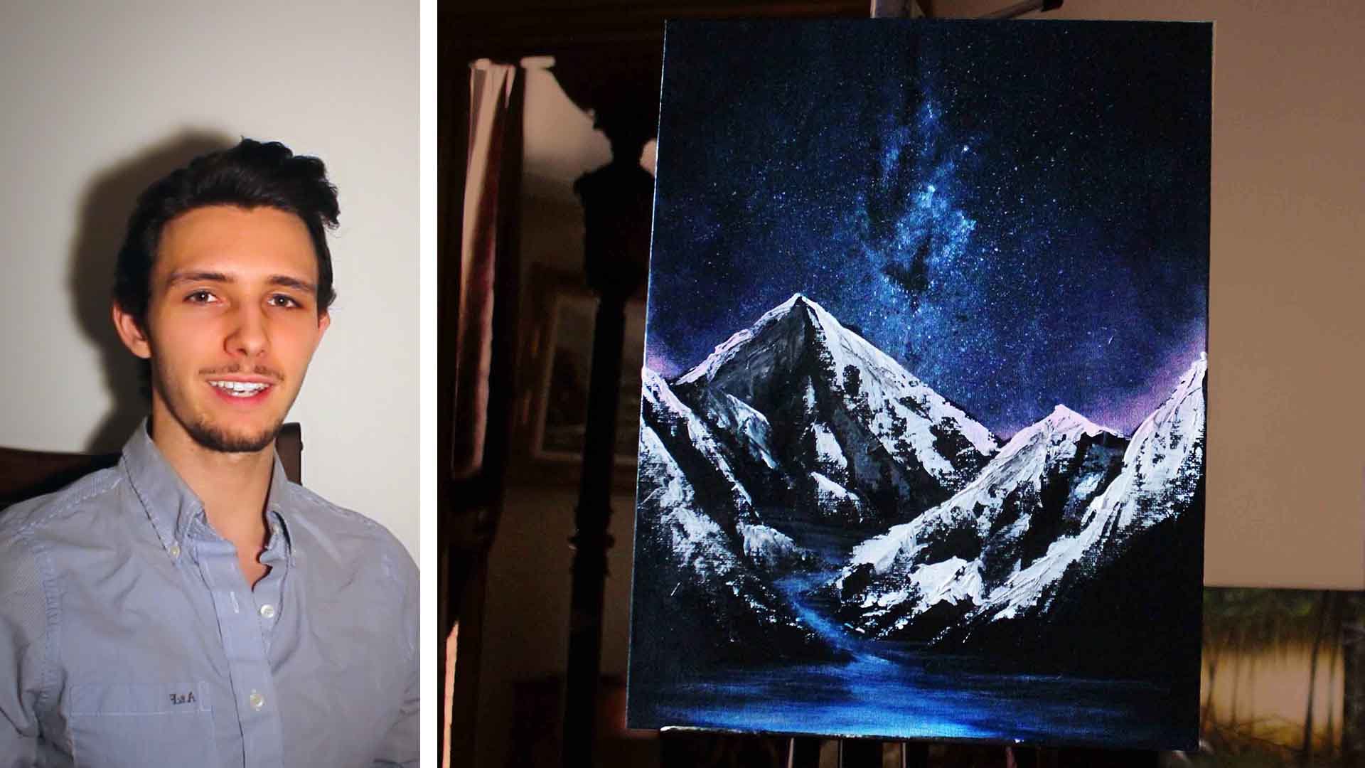 1920x1080 How To Paint Mountains! A Basic Speed Painting Tutorial - Night Mountain Painting