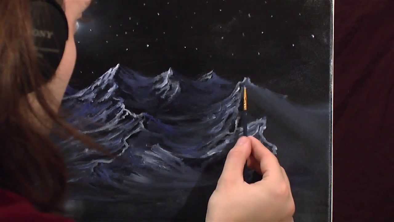 1280x720 Midnight Mountain - Night Mountain Painting