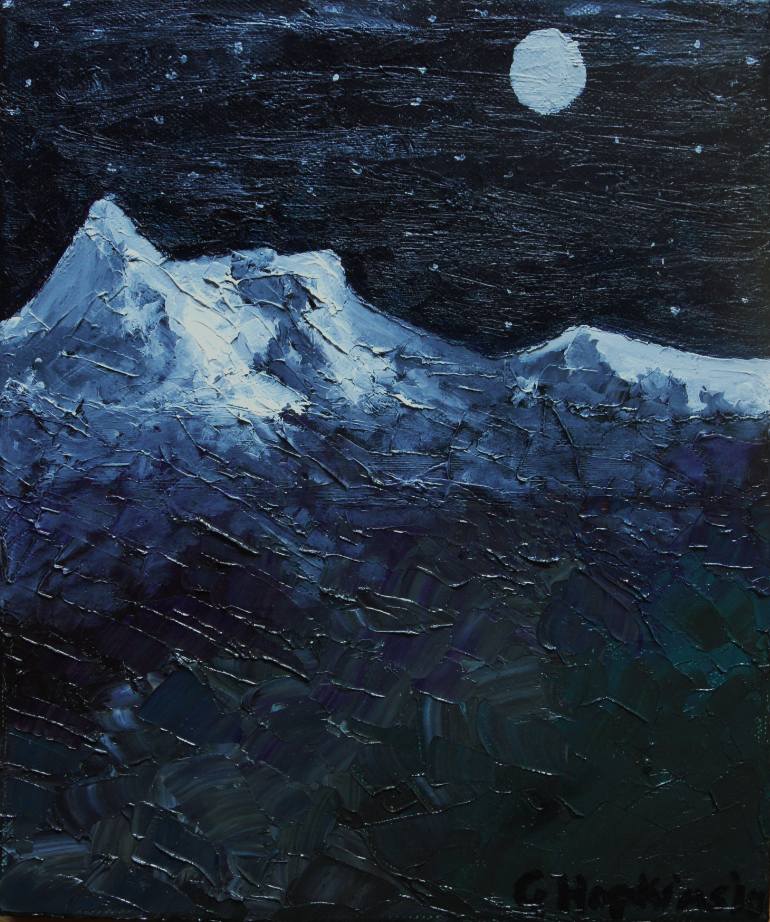 Night Mountain Painting at Explore