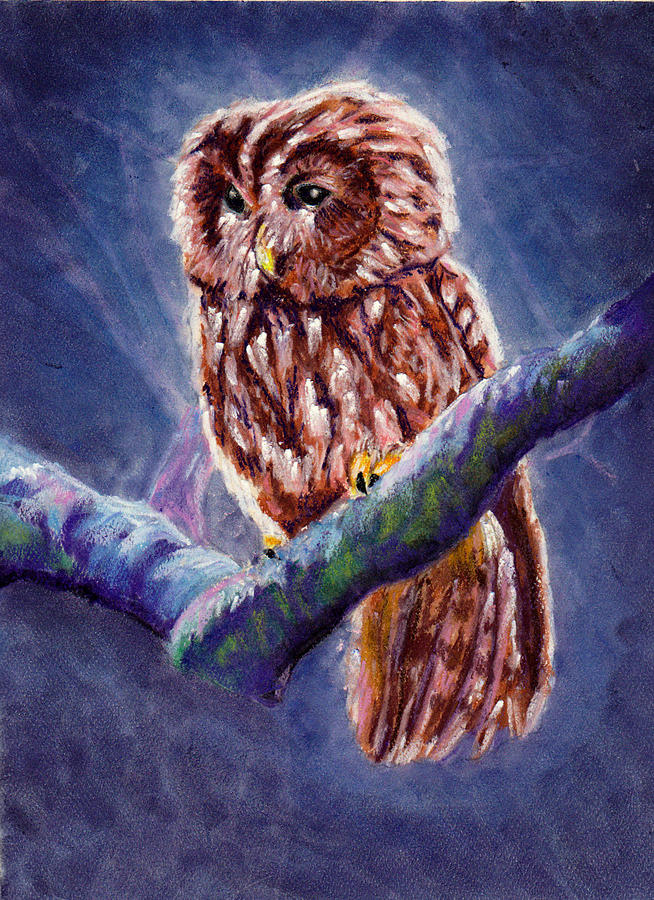 654x900 Night Owl Painting By Jay Johnston - Night Owl Painting