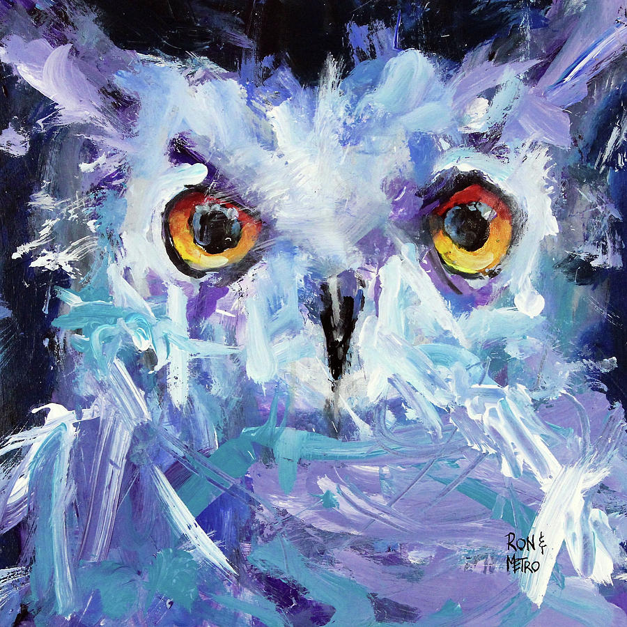 900x900 Night Owl Painting By Ron Krajewski And Metro - Night Owl Painting