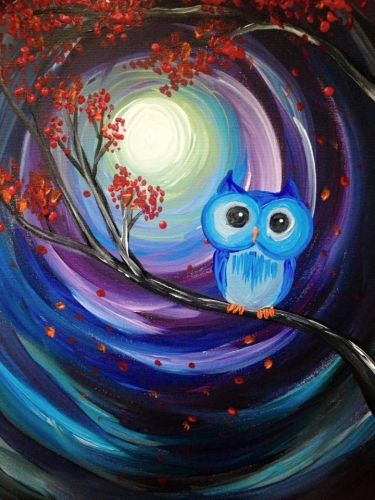 375x500 Paint Nite Delaware Fraizer's On The Water Restaurant 11122015 - Night Owl Painting