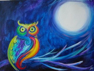 320x243 Photo Of Riviera Art Gallery Artdrawing - Night Owl Painting