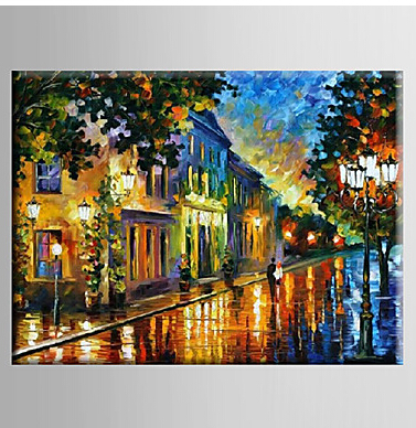 377x388 Modern Abstract Canvas Painting Landscape Night Scene Home - Night Scene Painting