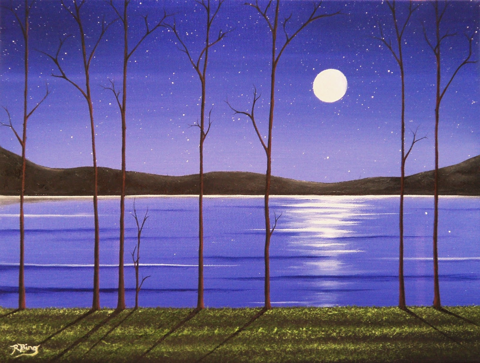 scenery painting easy night