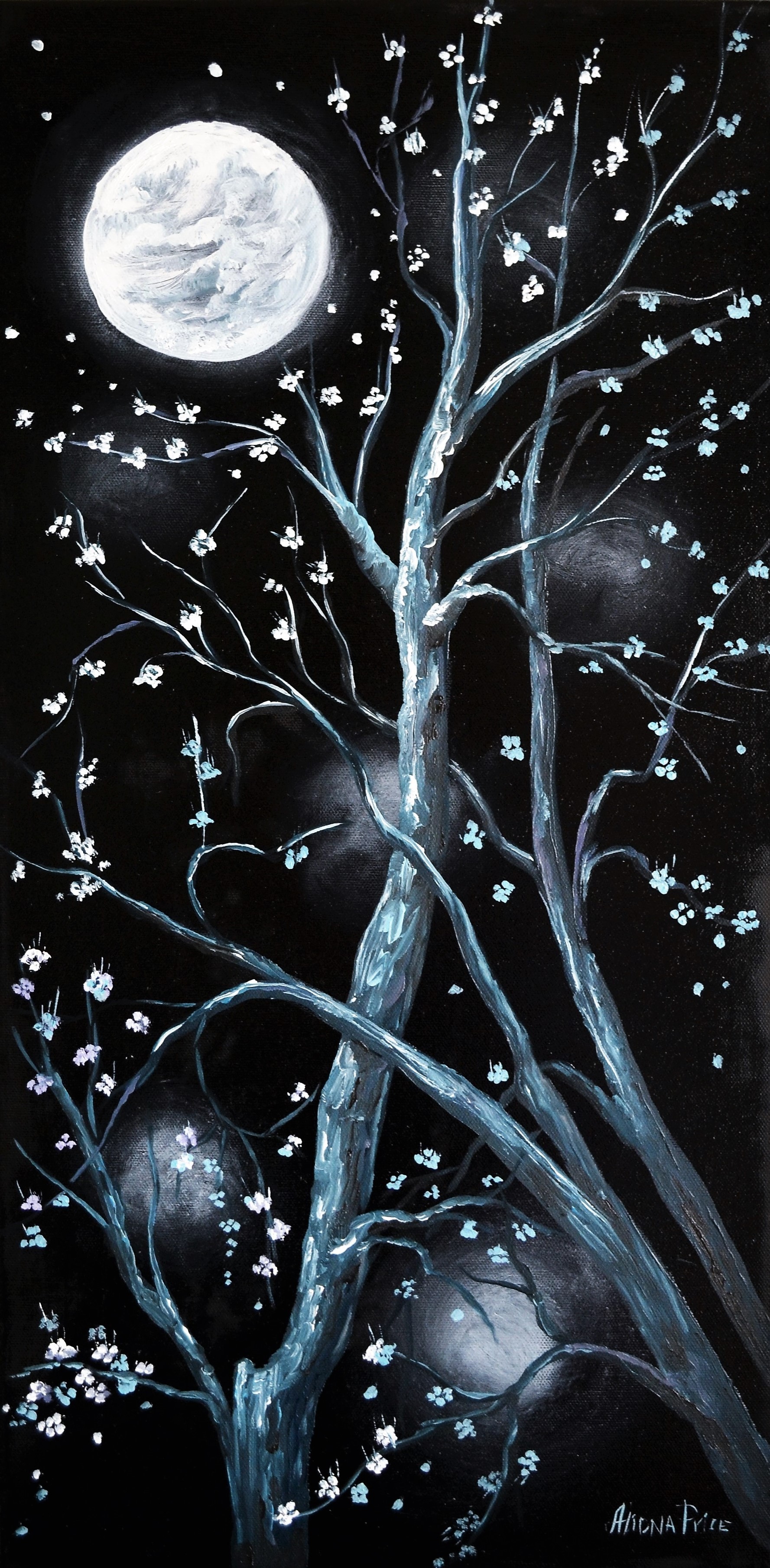 1777x3620 Second Night Scene Aliona Price Fine Art - Night Scene Painting