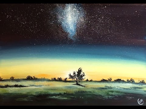 480x360 Watercolor Night Scene Painting Demonstration - Night Scene Painting