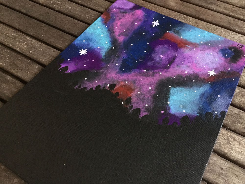 1000x750 Night Sky Acrylic Canvas Painting - Night Sky Canvas Painting