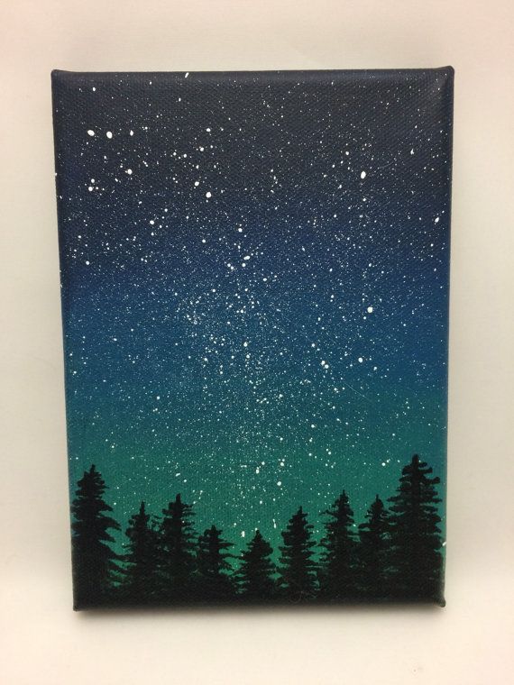 Night Sky Canvas Painting at PaintingValley.com | Explore collection of ...