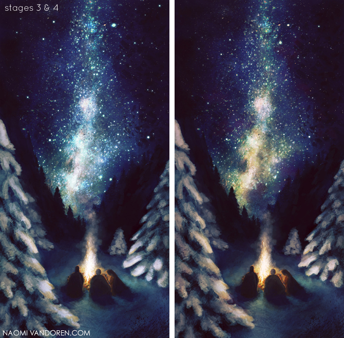 670x660 Stars In The Night Sky - Night Sky Canvas Painting