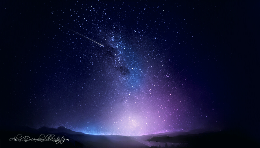 899x513 Night Sky By Aloneindreamland - Night Sky Digital Painting