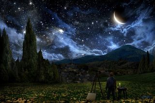 320x214 This Stunning Painting Imagines Real Sky That Inspired - Night Sky Digital Painting